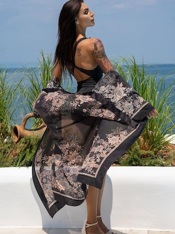 JIORO Triangle Swimsuit 'GOLDEN ROSES' in Black