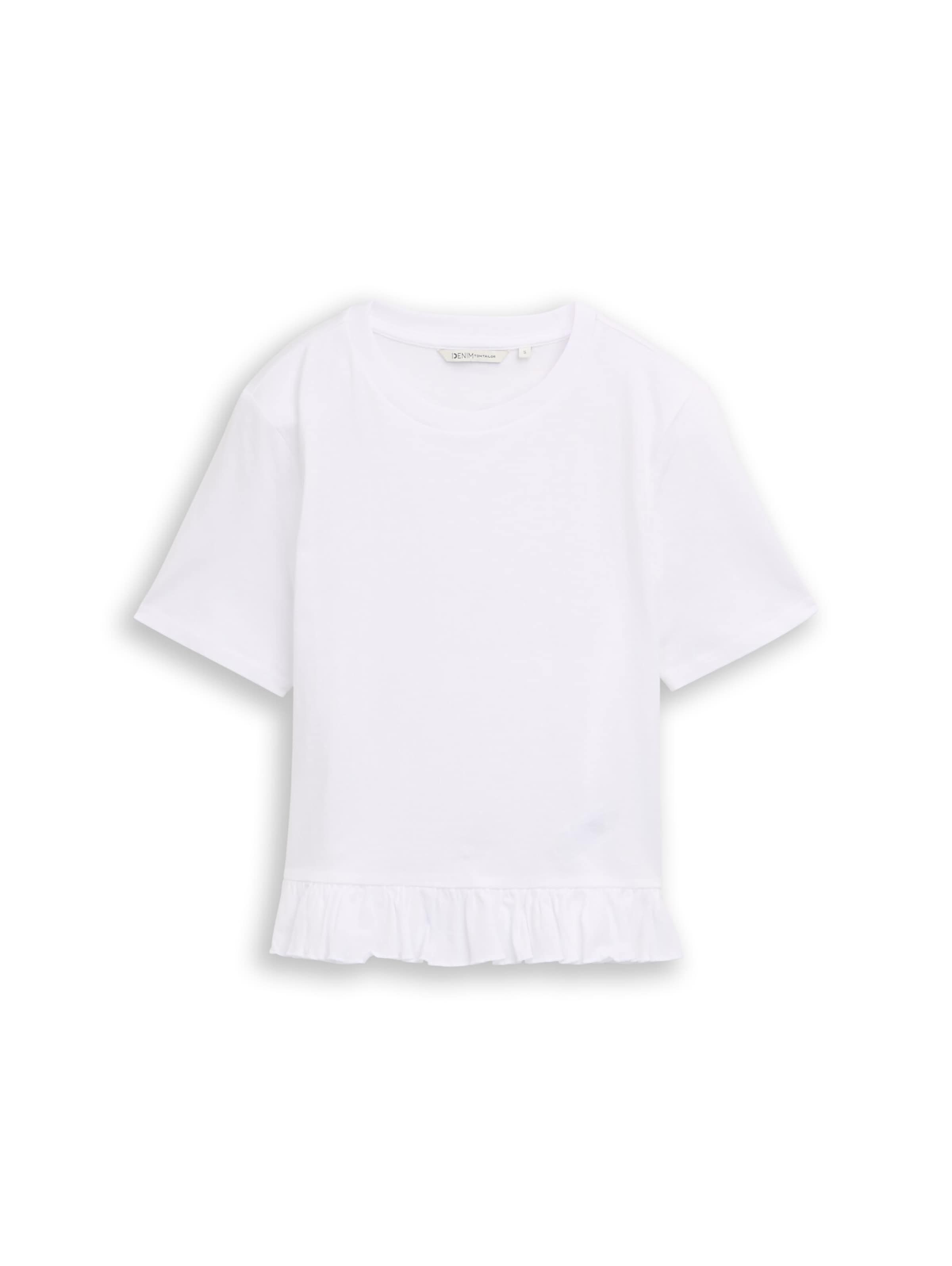 TOM TAILOR DENIM T-Shirt in Weiß: Vorderseite