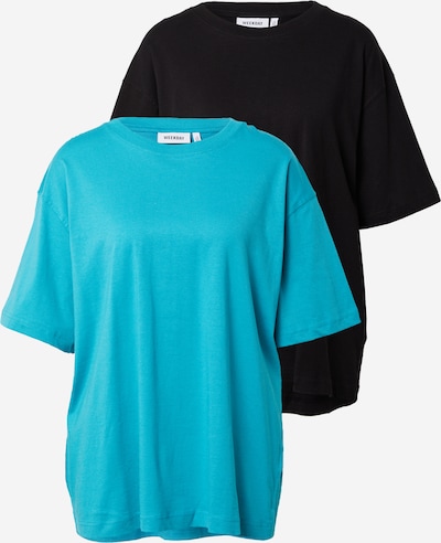 WEEKDAY T-shirt oversize en turquoise / noir, Vue avec produit