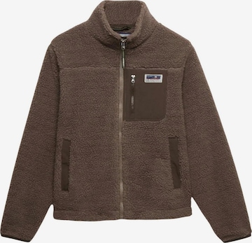 Superdry Fleece jas 'HERITAGE ZIP THROUGH FLEECE SDW2012736A' in Bruin: voorkant