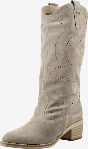 Stivale da cowboy di Nero Giardini in beige: frontale