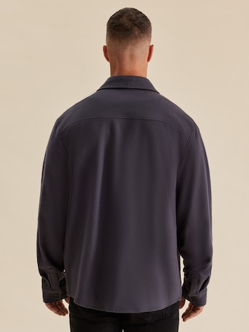 DAN FOX APPAREL Regular fit Button Up Shirt 'Nevio' in Grey