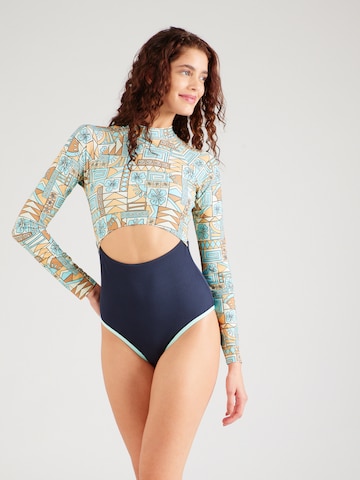 Bustieră Costum de baie sport de la RIP CURL pe albastru: față