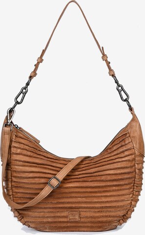 FREDsBRUDER Shoulder Bag 'Riffel Flowow' in Brown: front