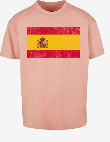 T-Shirt 'Spain Spanien Flagge distressed' F4NT4STIC en orange : devant