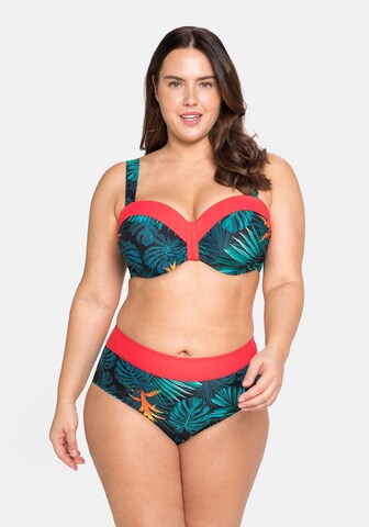 SHEEGO Minimiser Bikini Top in Green: front