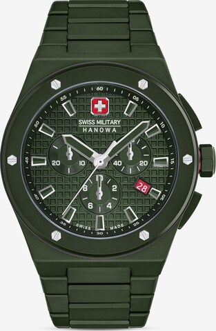 SWISS MILITARY HANOWA Analoog horloge 'SIDEWINDER CERAMIC' in Groen: voorkant