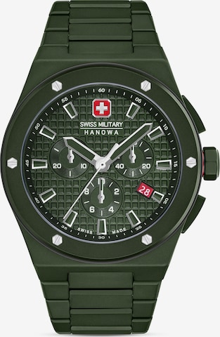 SWISS MILITARY HANOWA Analoog horloge 'SIDEWINDER CERAMIC' in Groen: voorkant