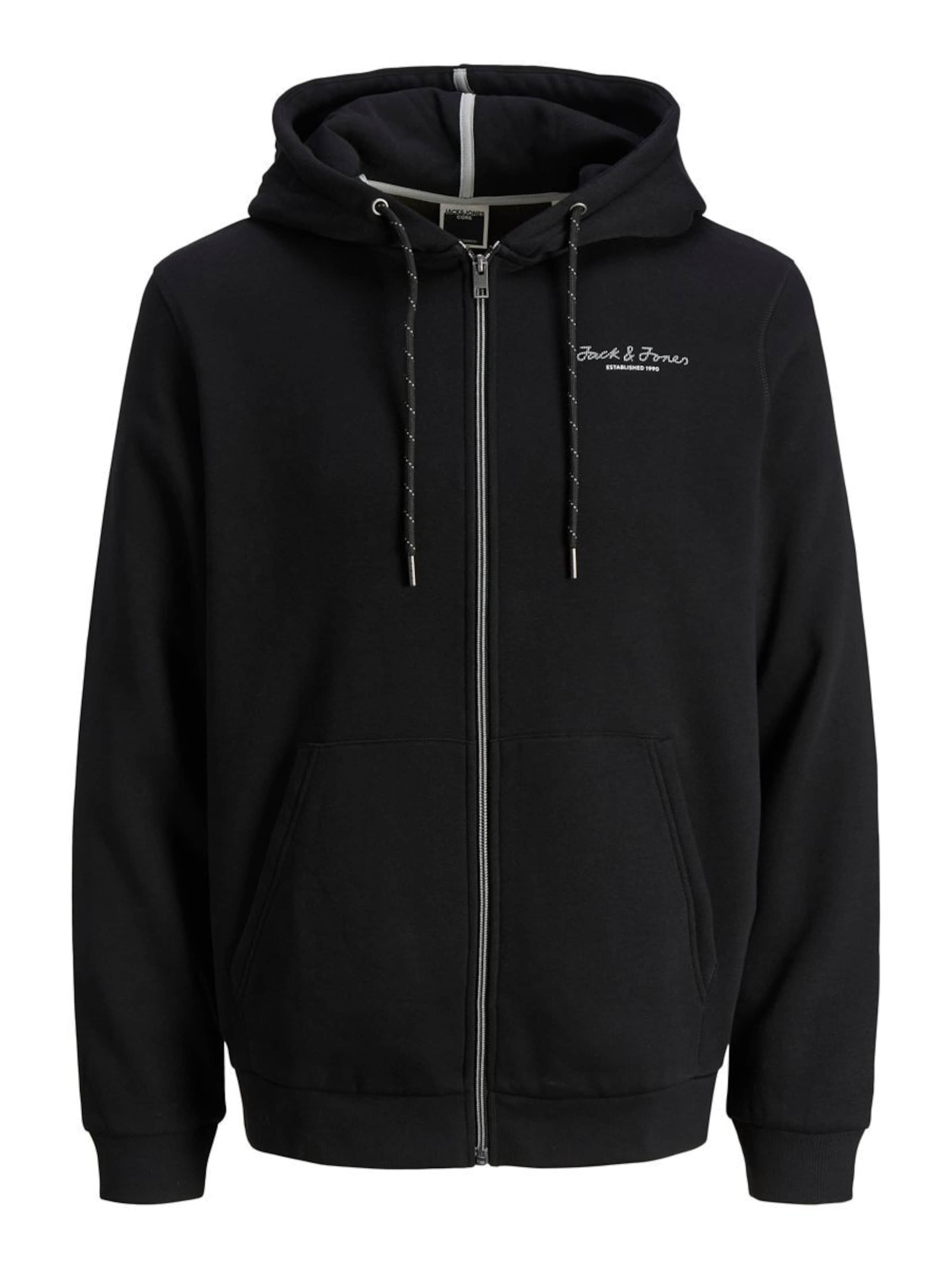JACK & JONES Bluza rozpinana 'Berg' w kolorze czarny: przód