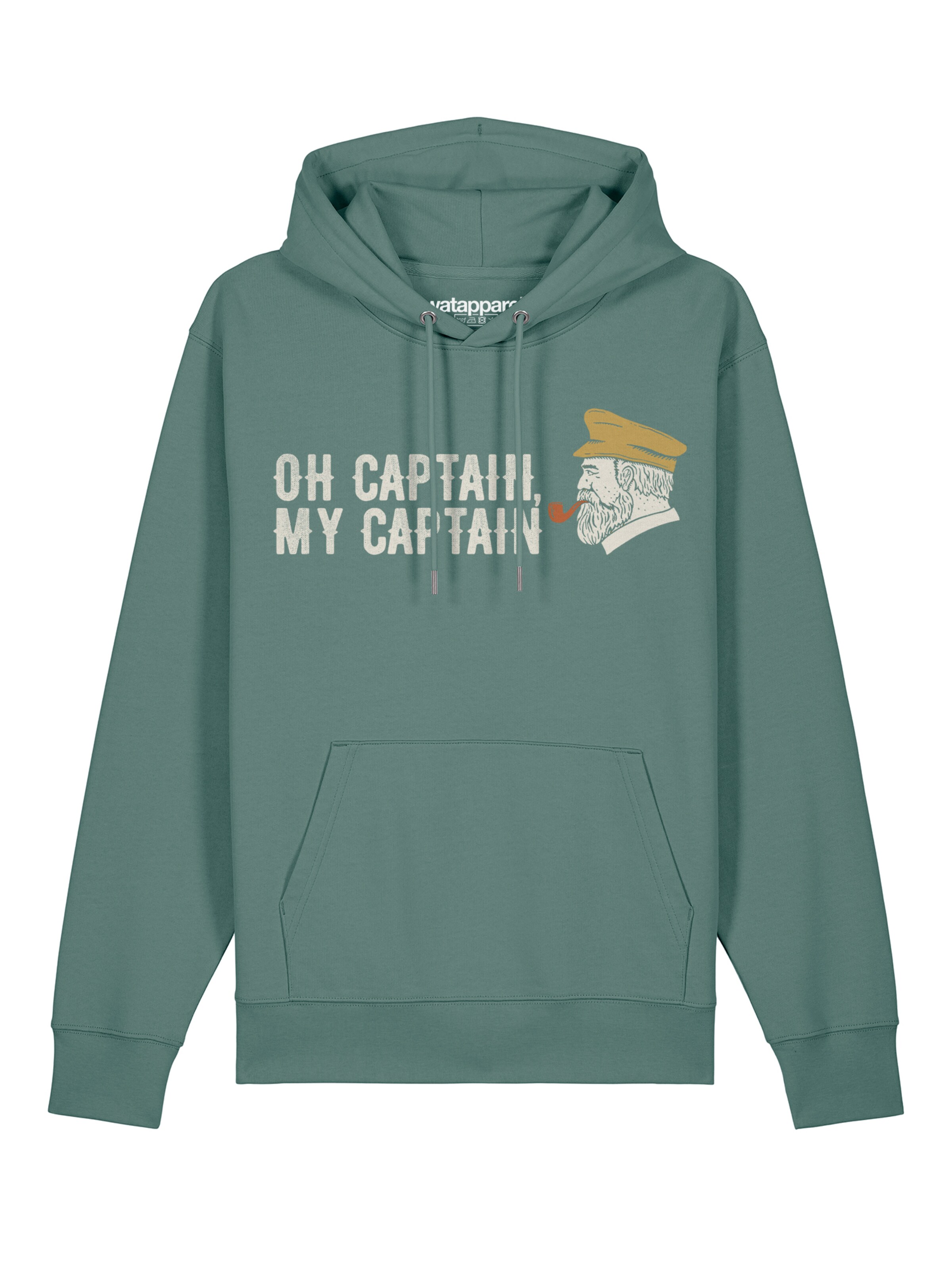 Sweat-shirt 'Oh Captain My Captain' Watapparel en vert : devant