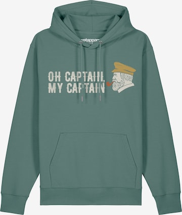 Sweat-shirt 'Oh Captain My Captain' Watapparel en vert : devant