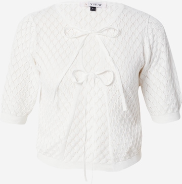 A-VIEW Knit Cardigan 'Paloma' in White: front