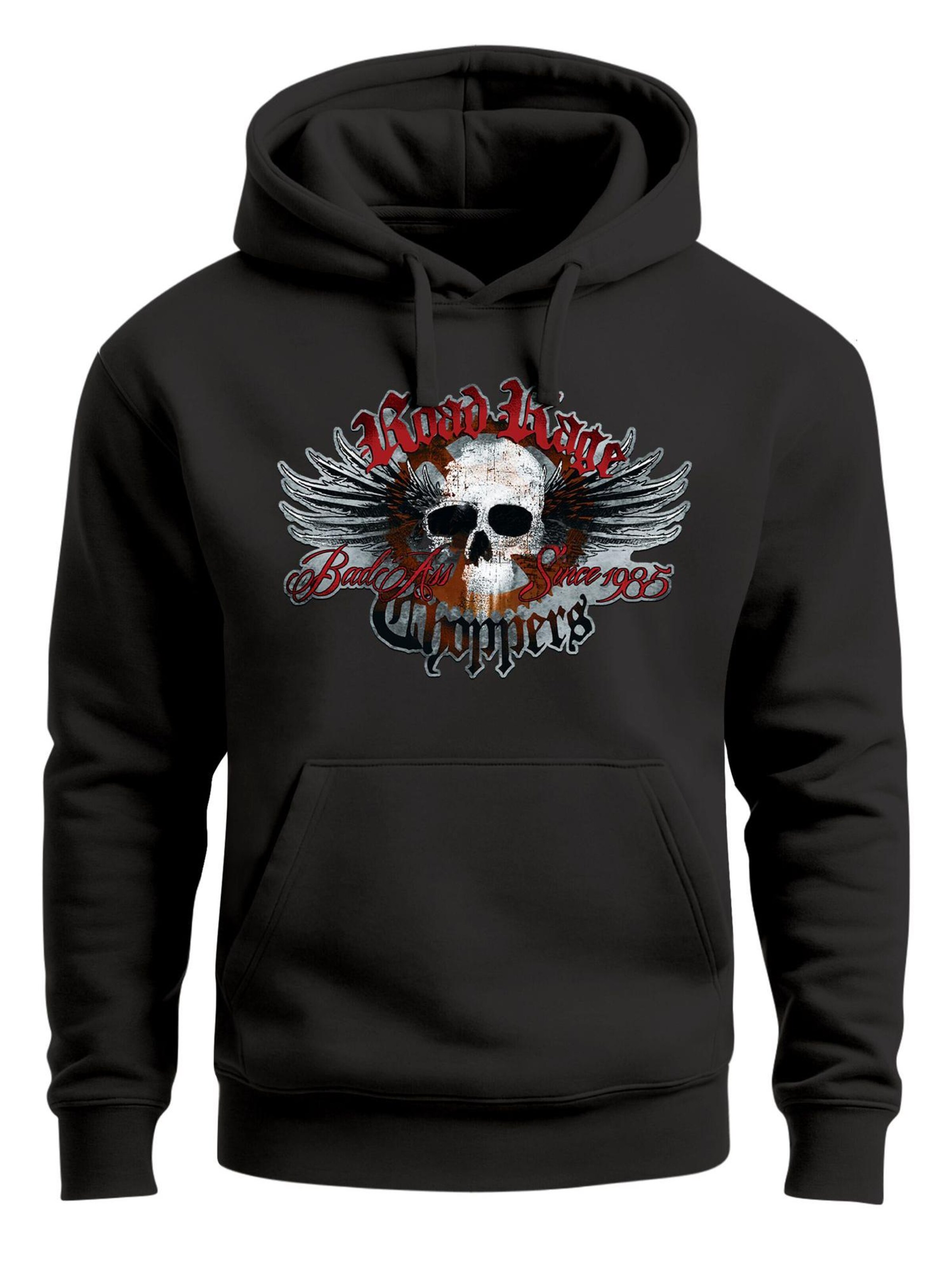 Neverless Sweatshirt 'Road Rage' in Black: front