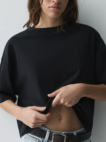 Pull&Bear Oversized shirt in Black