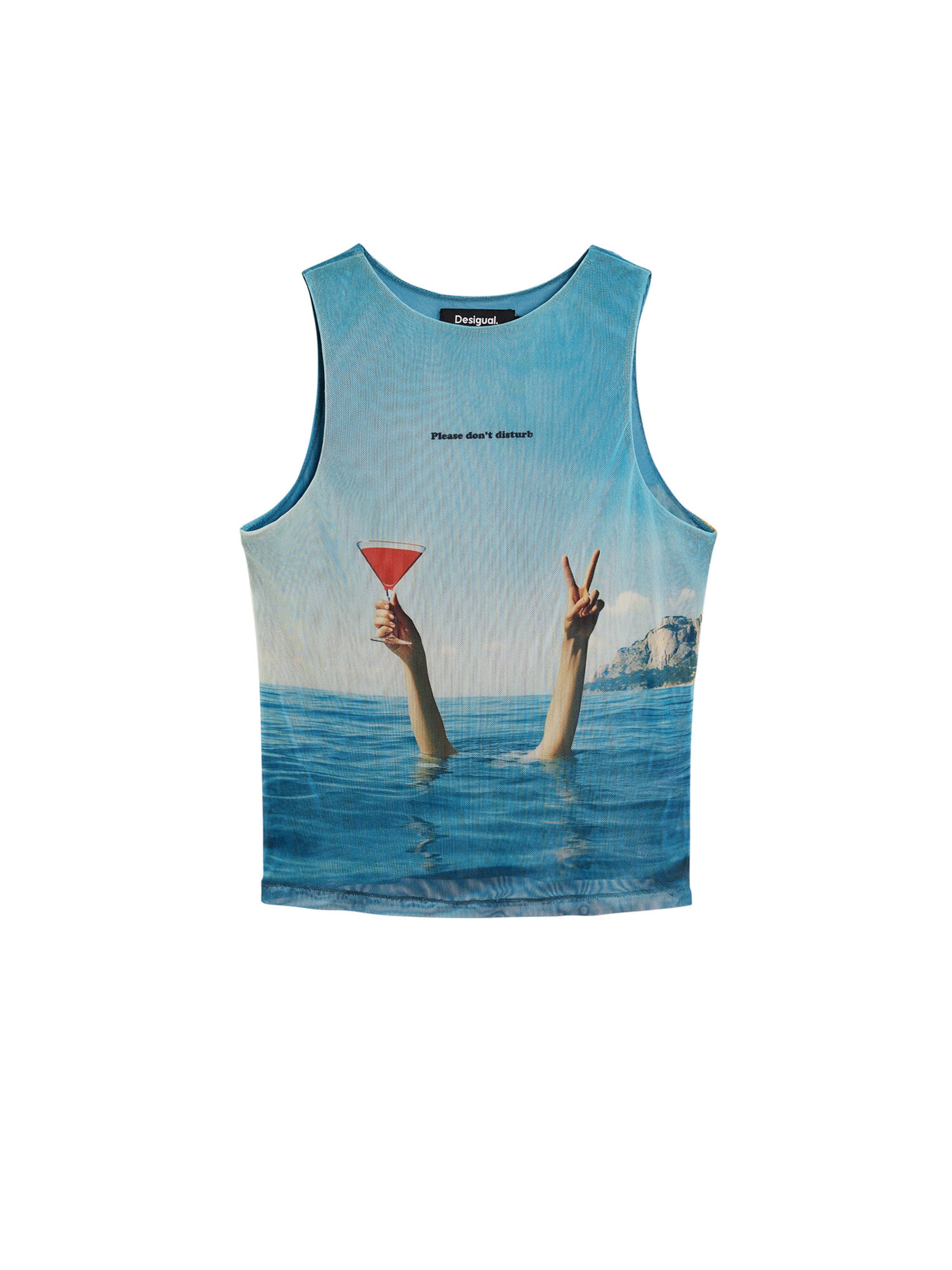 Desigual - Top em azul: frente