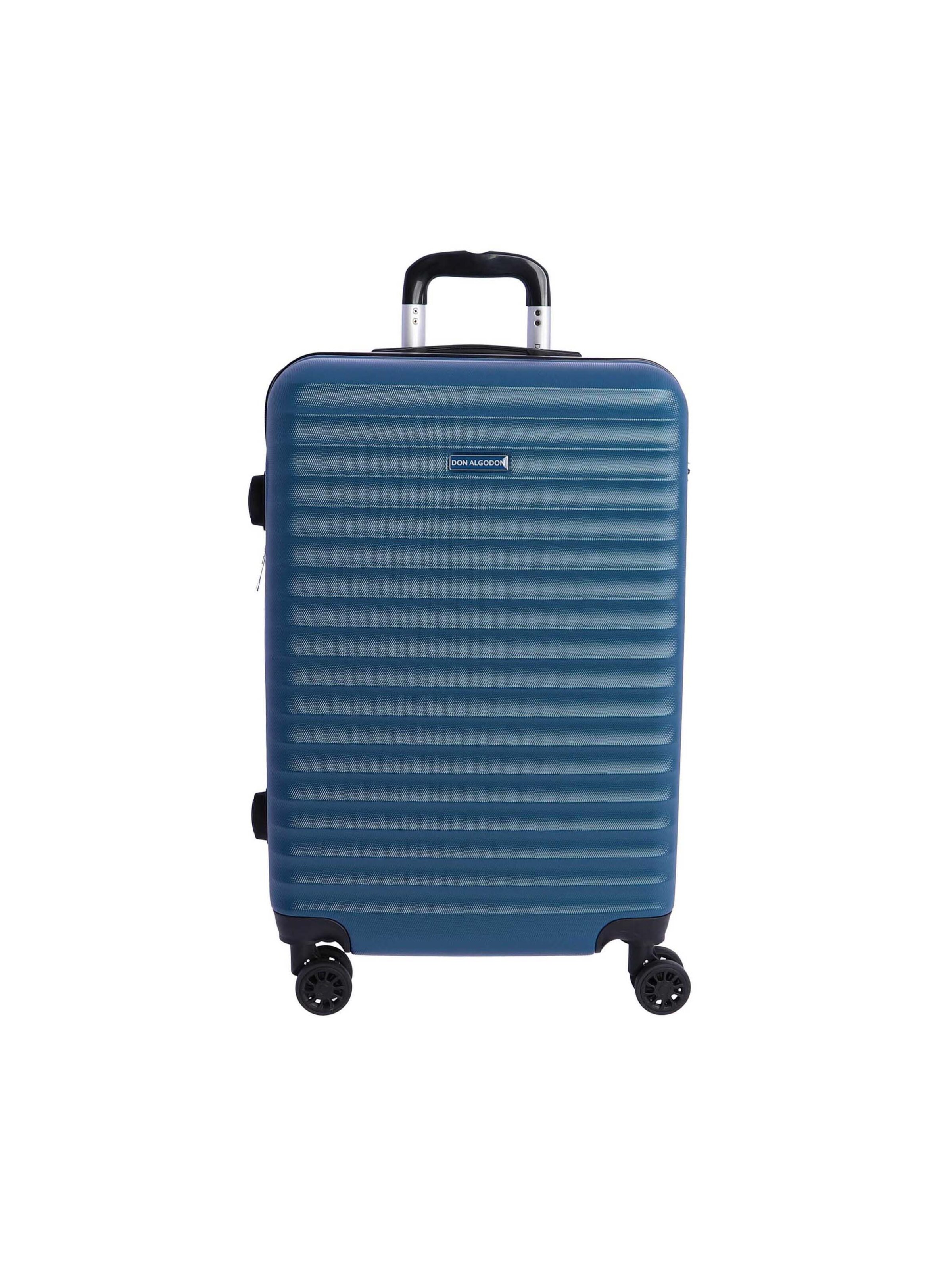 Don Algodon - Carrito 'DON ALGODON Maleta Mediana 23 kg | Maleta de Viaje Rígida con 4 Ruedas Dobles 360º, Candado TSA y Asa Telescópica | Equipaje Resistente al Agua para Viajes en Avión' en azul
