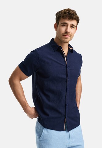 INDICODE JEANS Regular fit Overhemd 'Maribo' in Blauw