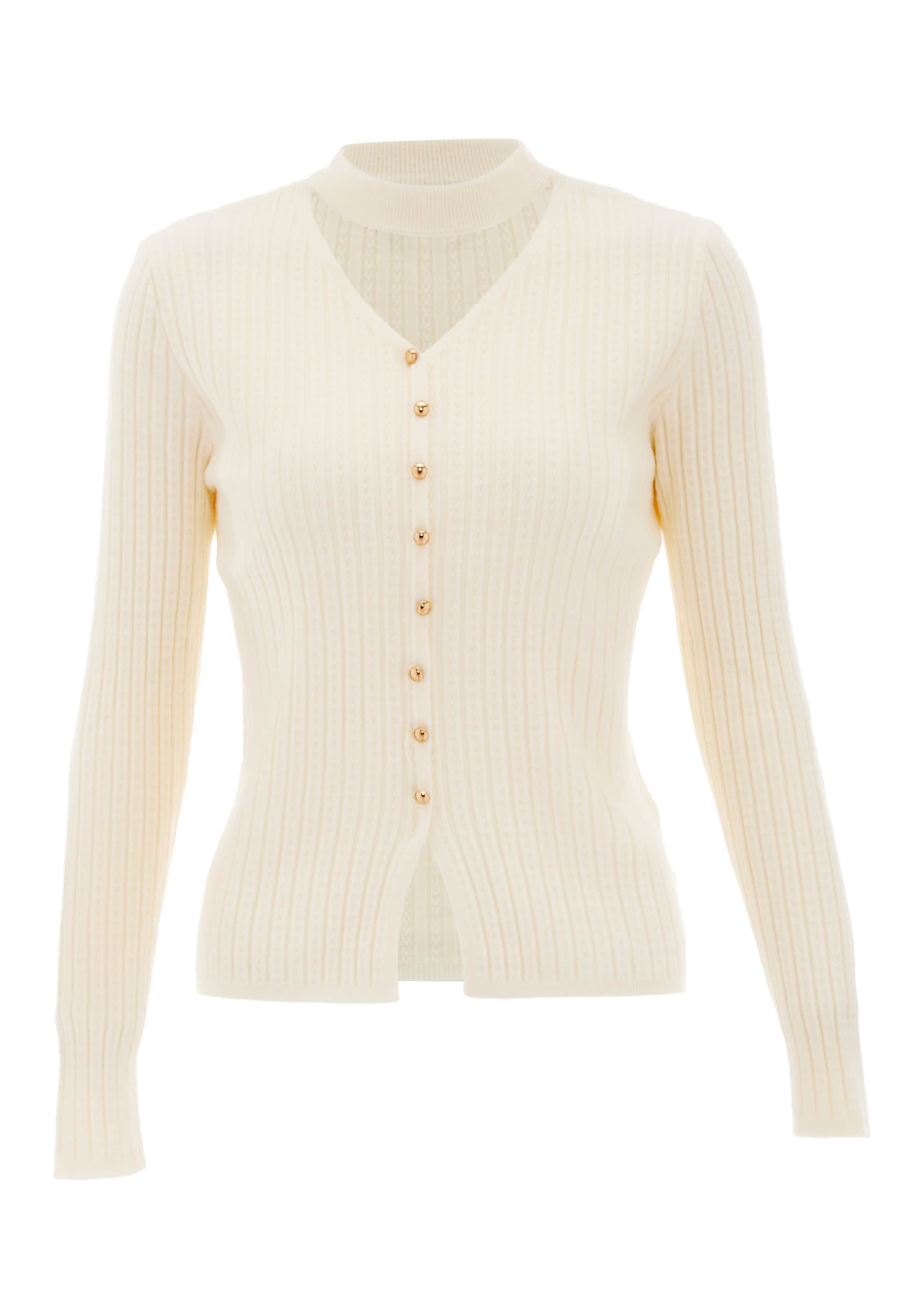 NAEMI - Pullover em branco: frente