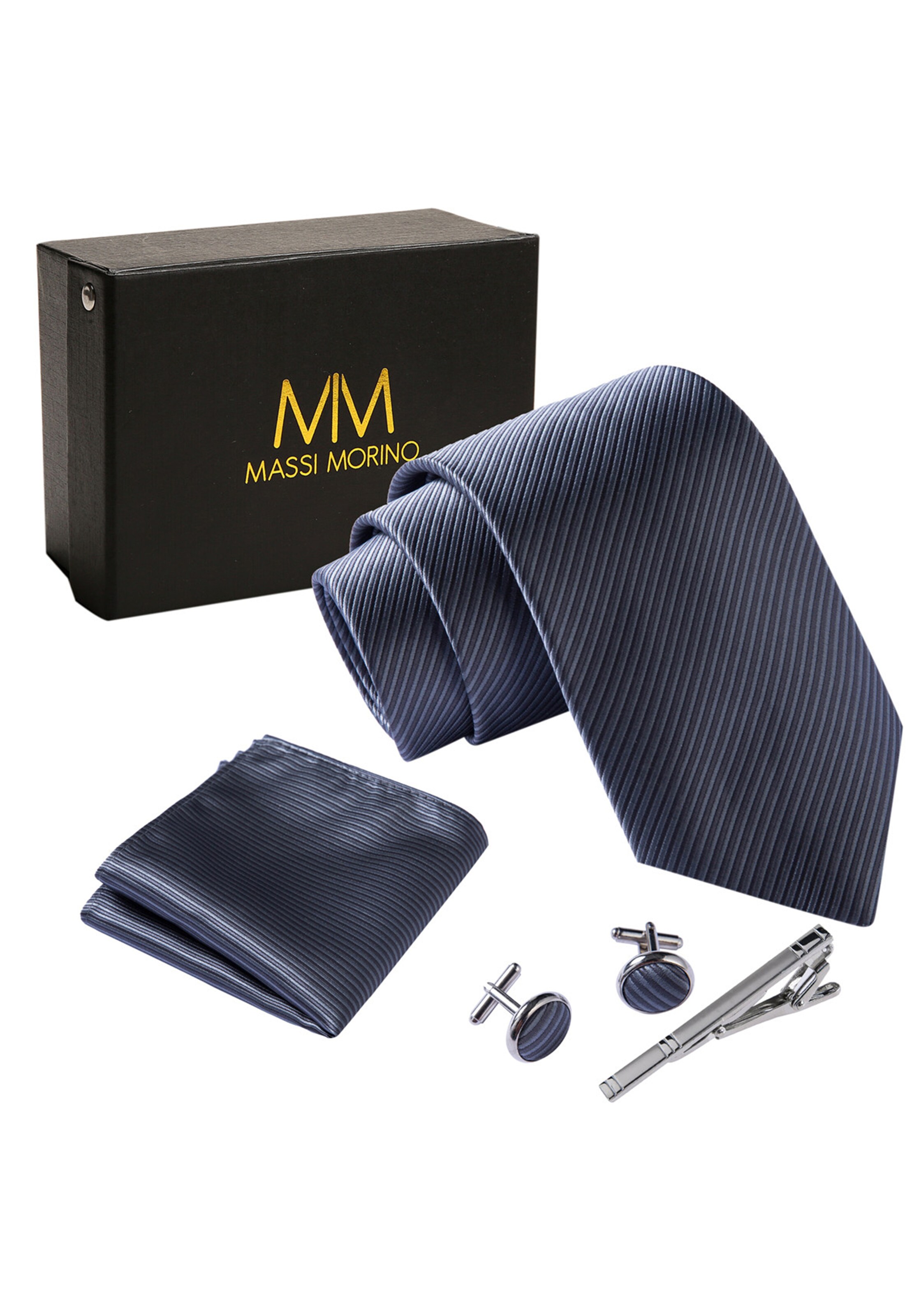 Massi Morino Krawatte in Grau: Vorderseite