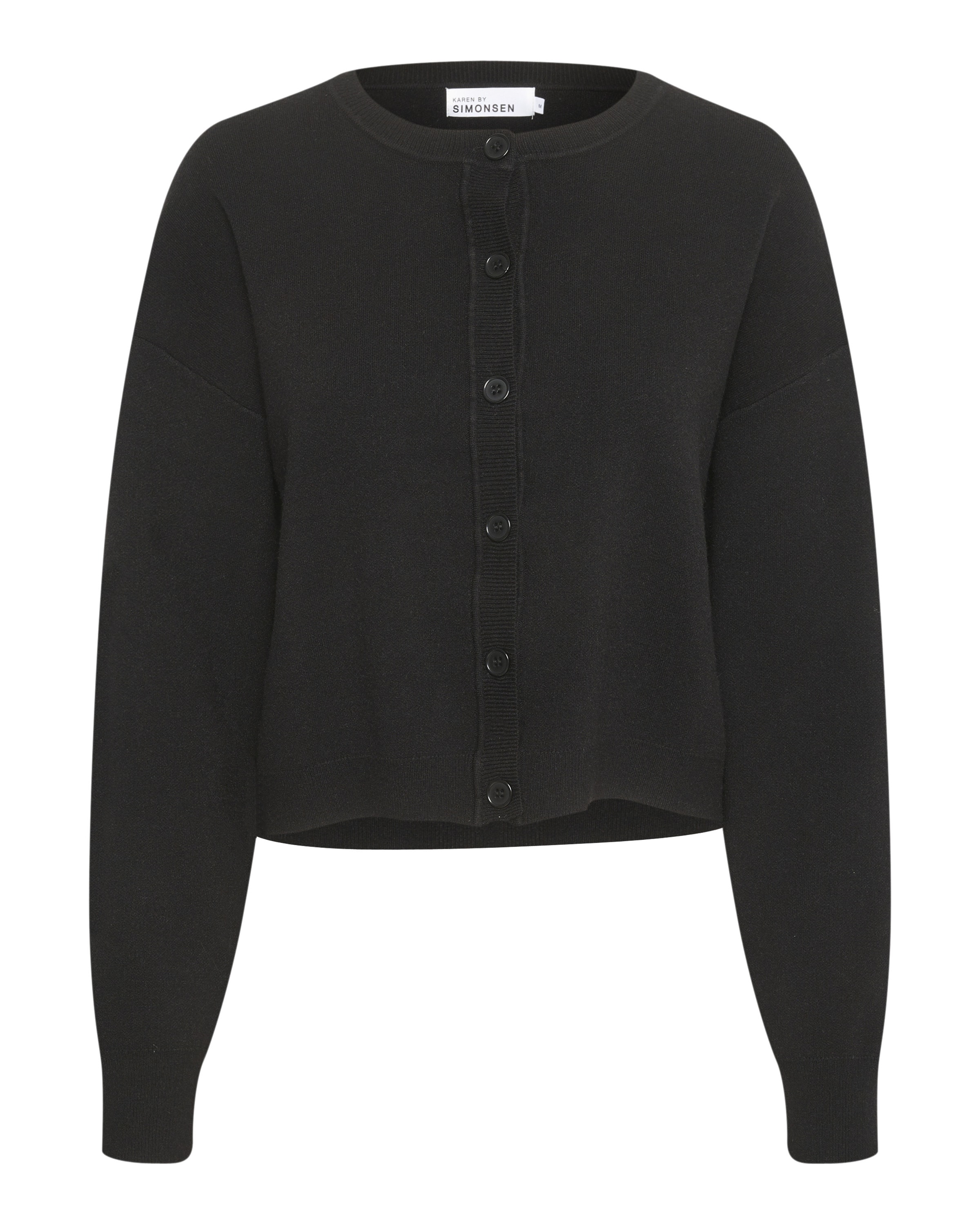 KAREN BY SIMONSEN Strickjacke 'Doddie' in Schwarz: Vorderseite