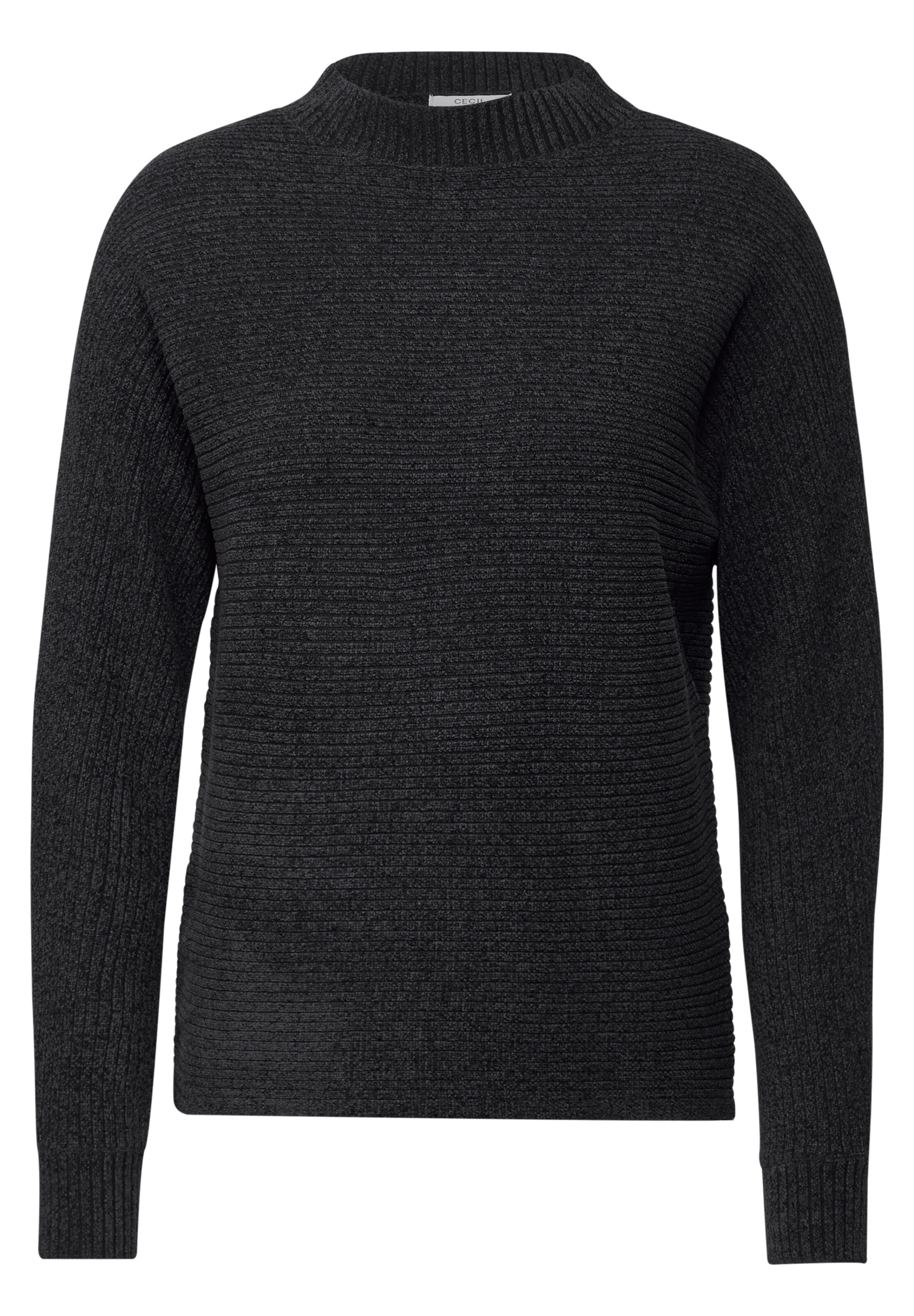 CECIL Pullover 'Chenille' in Schwarz: Vorderseite