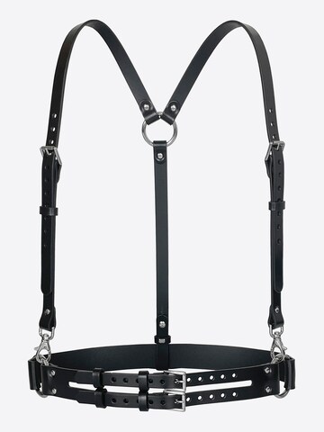 Haute Cuir Gürtel 'Mun Suspender Harness'‌‌‌‌ in Schwarz: Vorderseite