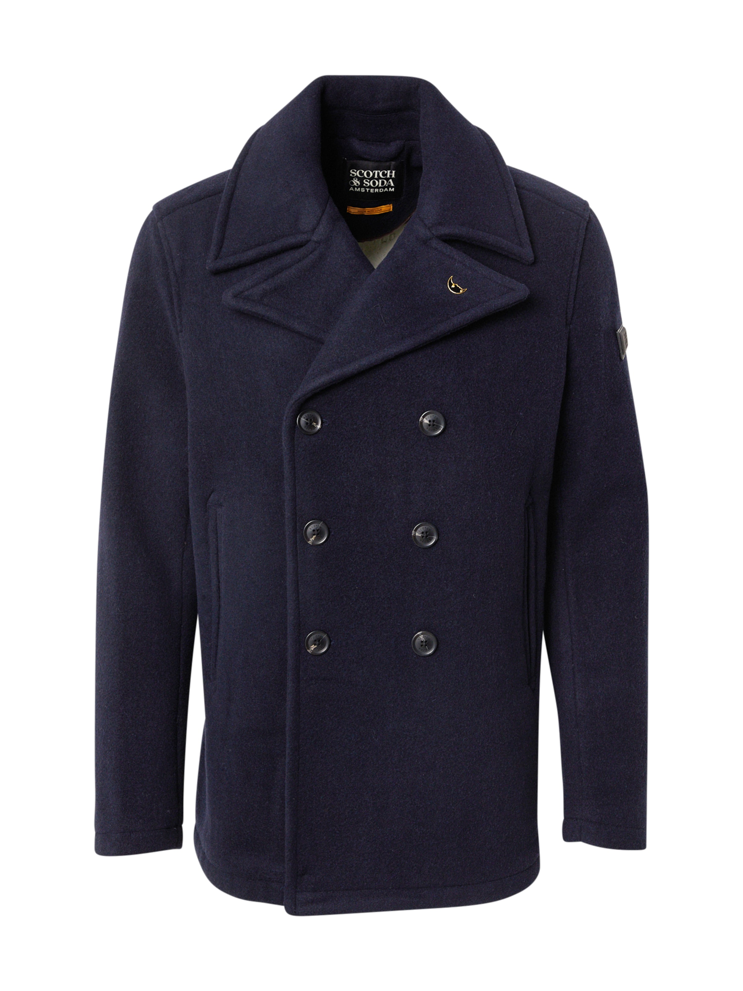 SCOTCH & SODA Ανοιξιάτικο και φθινοπωρινό παλτό σε μπλε: μπροστά