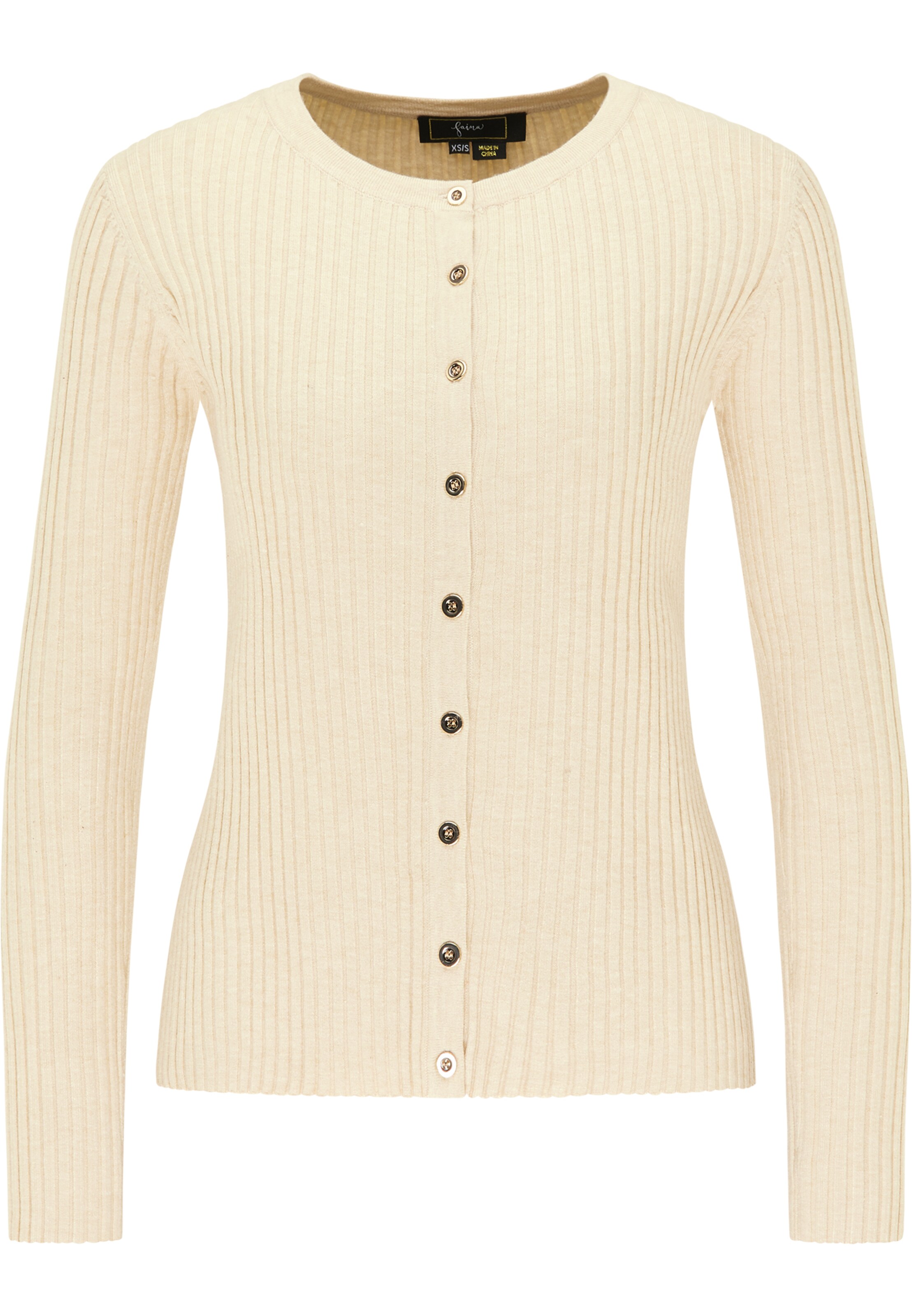 faina Gebreid vest in Beige: voorkant