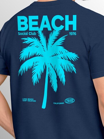 Neverless Shirt 'Beach Club Palme' in Blue