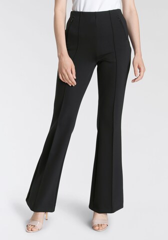 MAC Regular Pleated Pants in Black: front