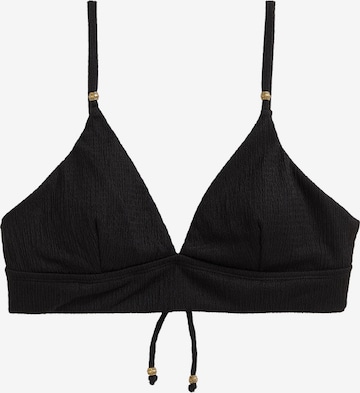 WE Fashion Triangel Bikinitop in Zwart: voorkant