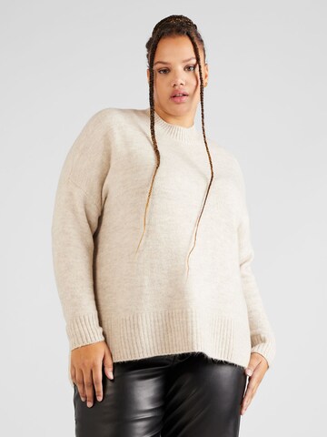 Vero Moda Curve - Pullover 'Lefile' em bege: frente