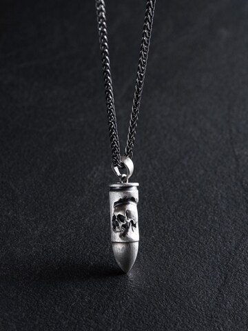 REYTEL Pendant 'BULLET WITH SKULL' in Silver: front