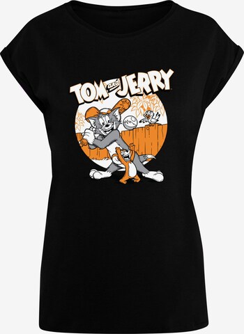 ABSOLUTE CULT Shirt 'Tom And Jerry - Baseball' in Black: front