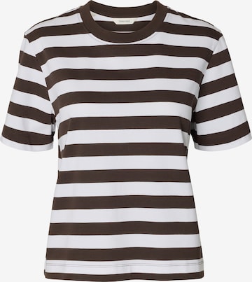 Tricou 'SLFESSENTIAL' de la SELECTED pe maro: față