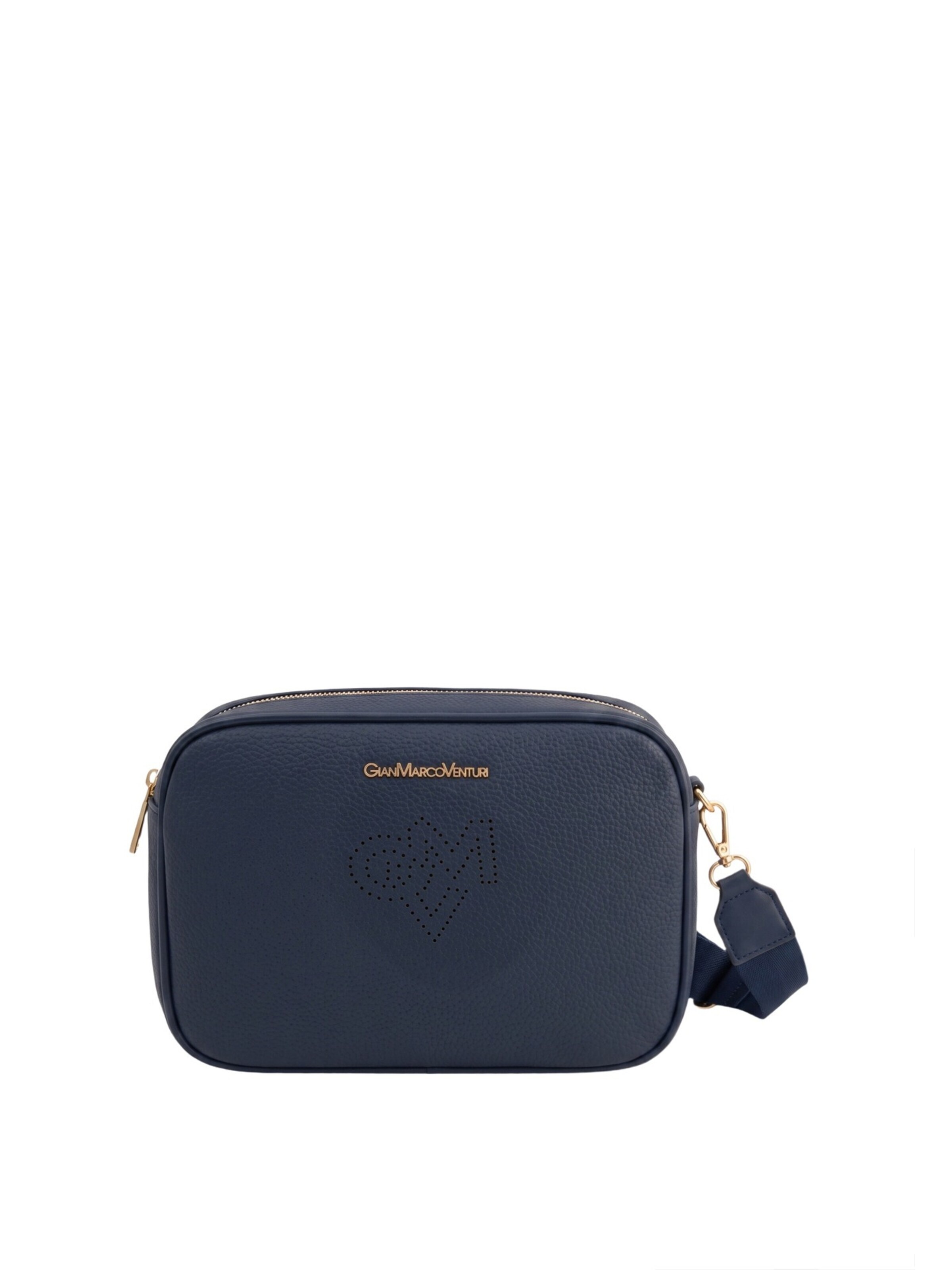Borsa a tracolla di GianMarco Venturi in blu: frontale