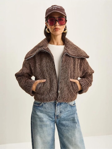 Bianco Lucci Between-Seasons Coat in Brown