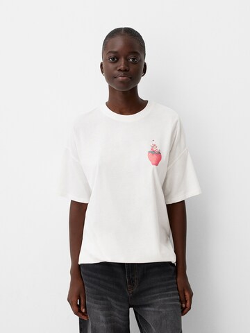 Bershka T-Shirt in Weiß