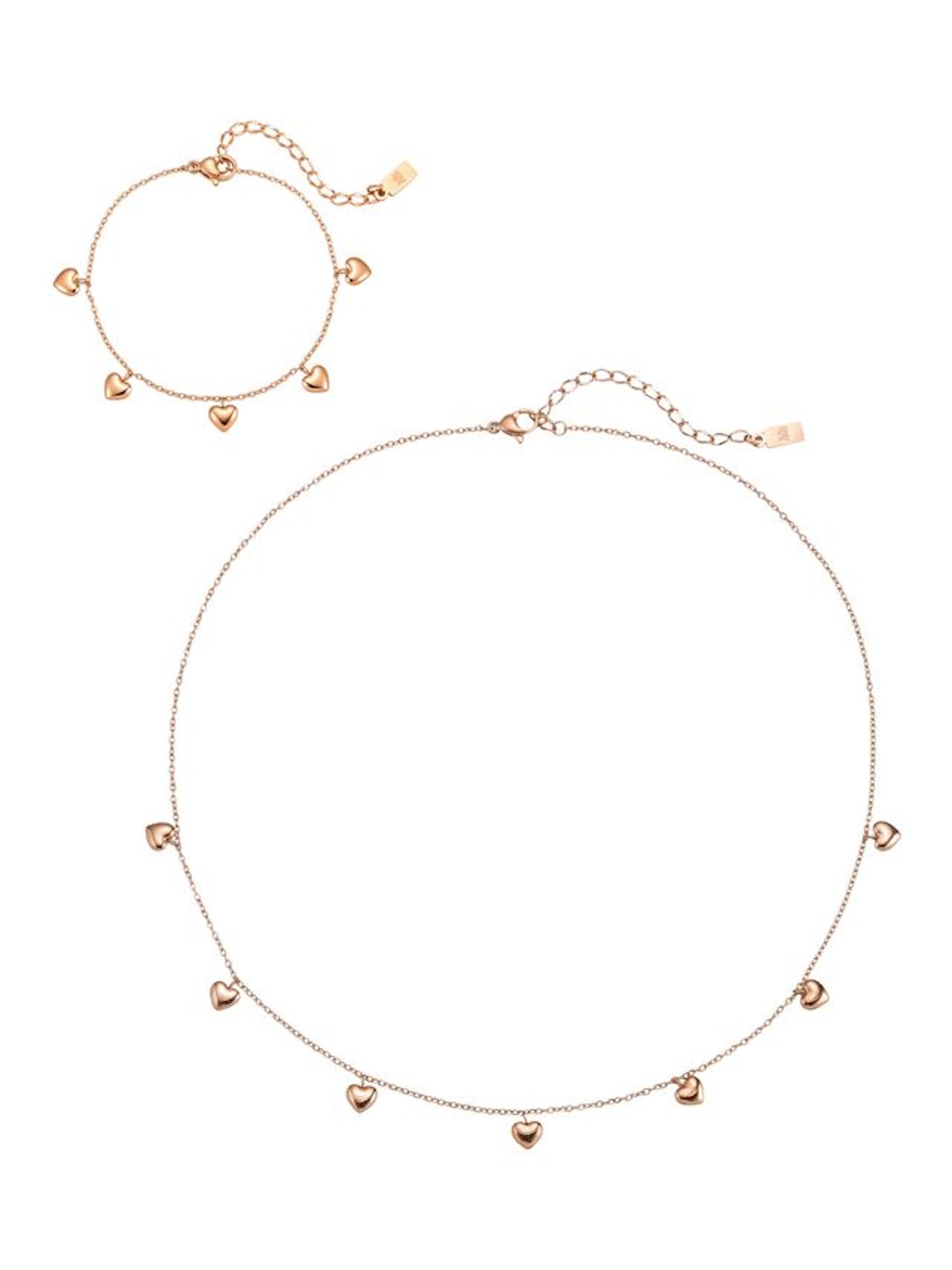 Hey Happiness - Conjunto de joyería 'Heart Vibes' en oro: frente