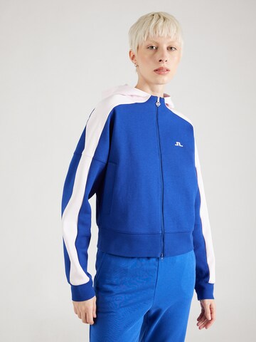 J.Lindeberg Athletic Zip-Up Hoodie 'Amelia' in Blue: front