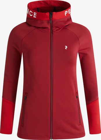 PEAK PERFORMANCE Fleece Jacket in Red: front