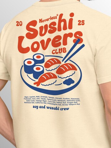 Neverless Shirt 'Sushi Lovers'‌‌‌‌‌ in Beige