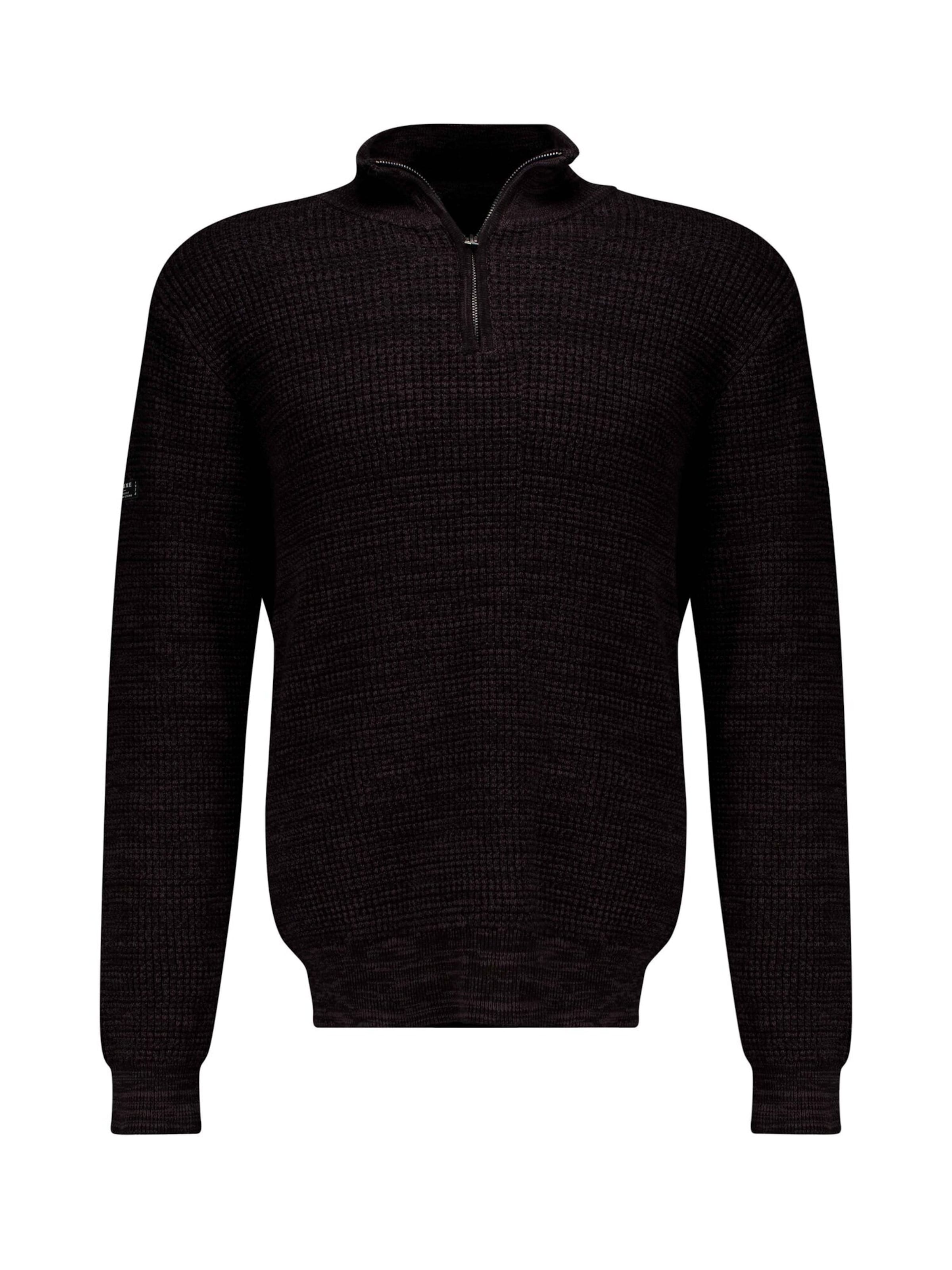 Deeluxe Trui 'HENLEY' in Zwart: voorkant