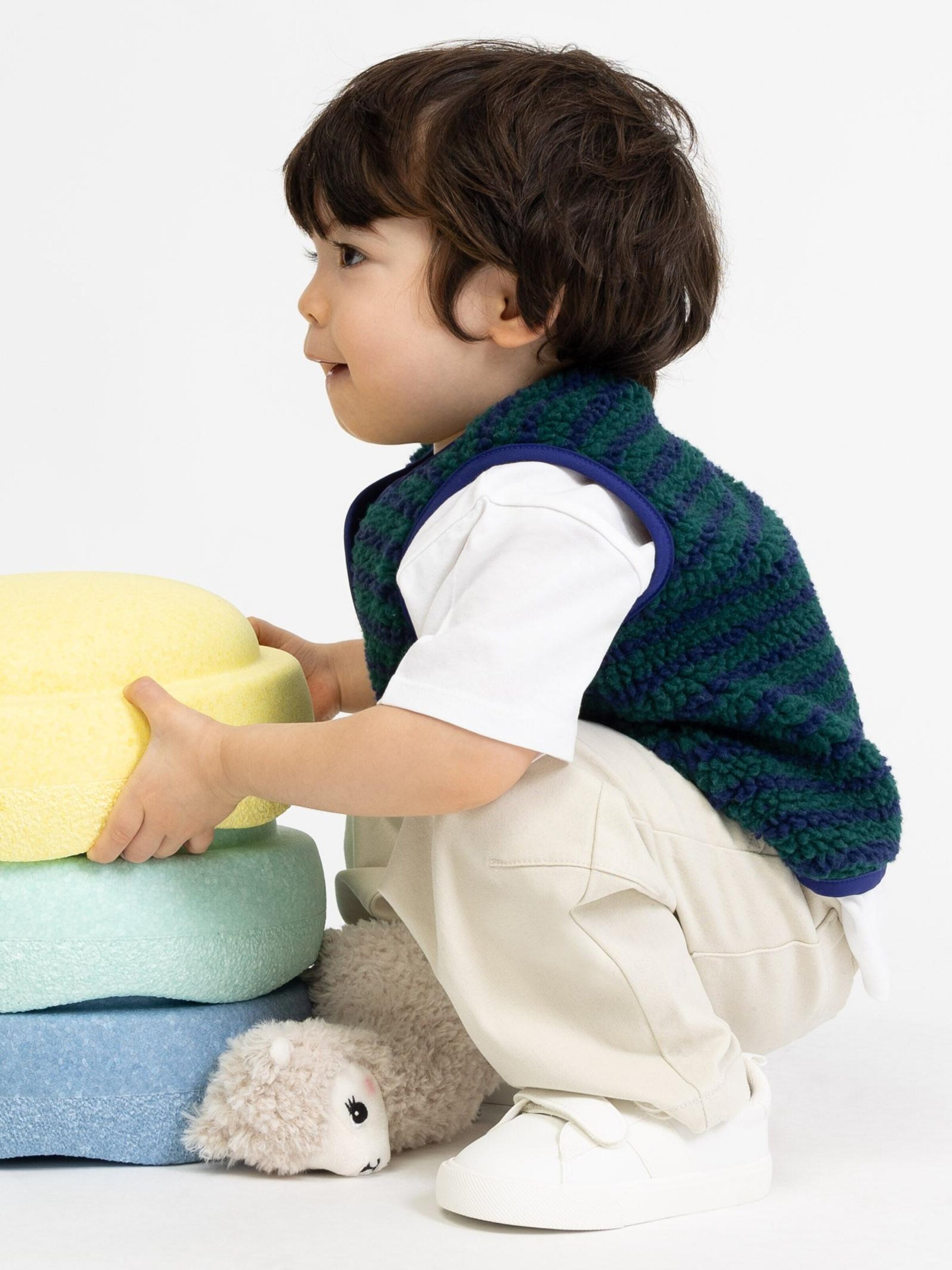 BROKE + SCHÖN Vest 'Gestreifte Teddy Kinderweste' in Blue