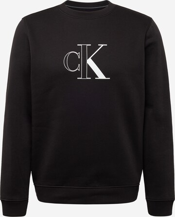 Sweat-shirt Calvin Klein Jeans en noir : devant