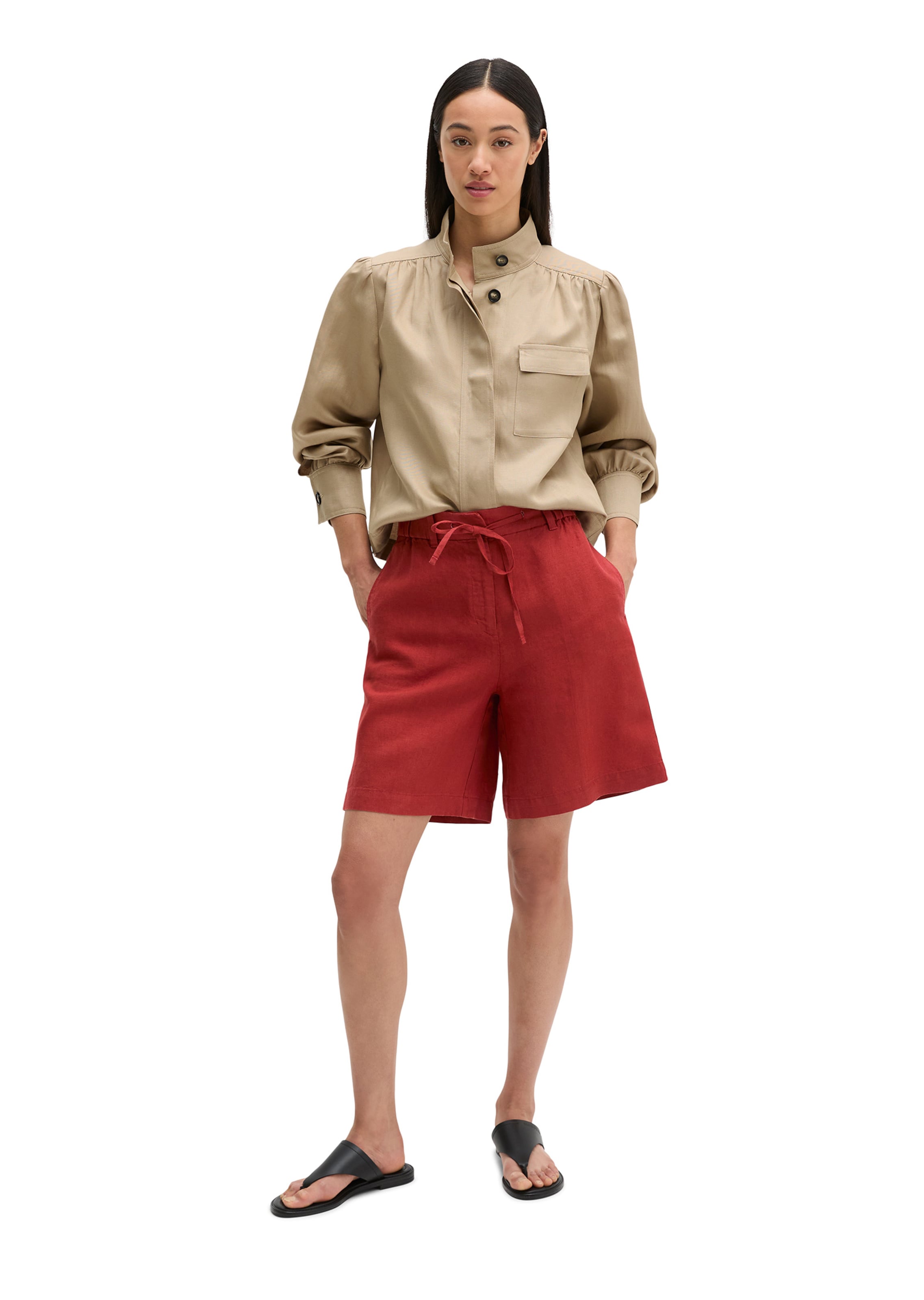Marc O'Polo Loosefit Broek in Rood