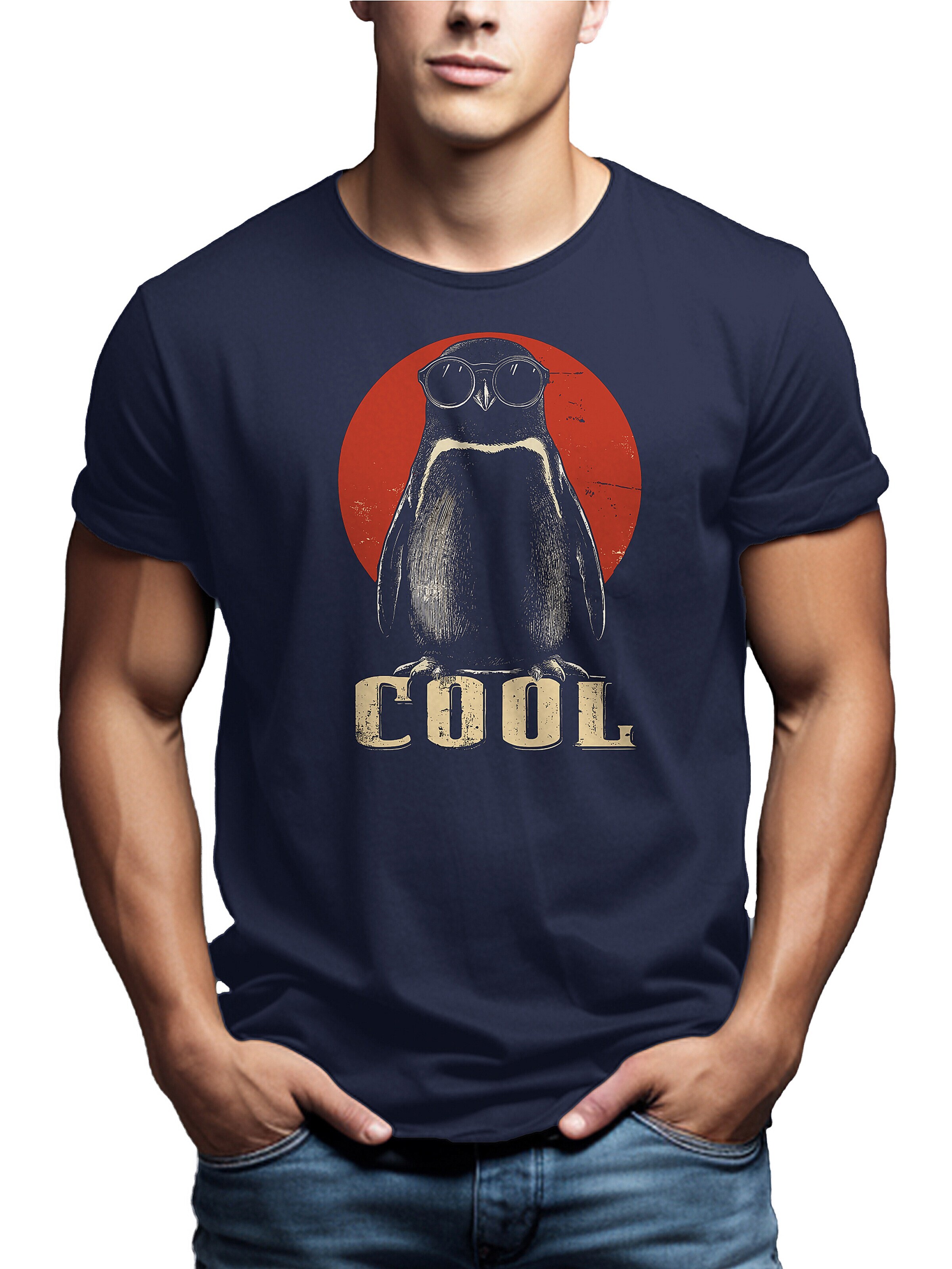 MAKAYA Shirt 'Pinguin' in Blue