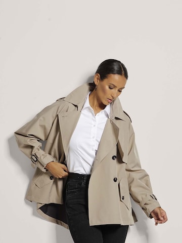 MADELEINE Between-Seasons Coat in Beige: front