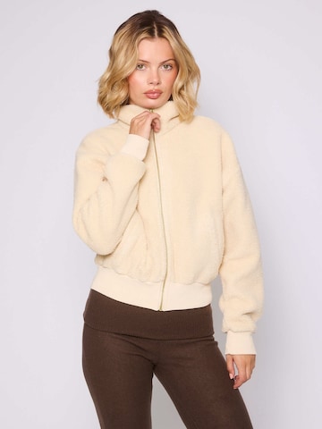 Veste en polaire South Beach en beige : devant