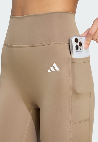 ADIDAS PERFORMANCE Skinny Workout Pants 'Optime Power Essentials' in Green